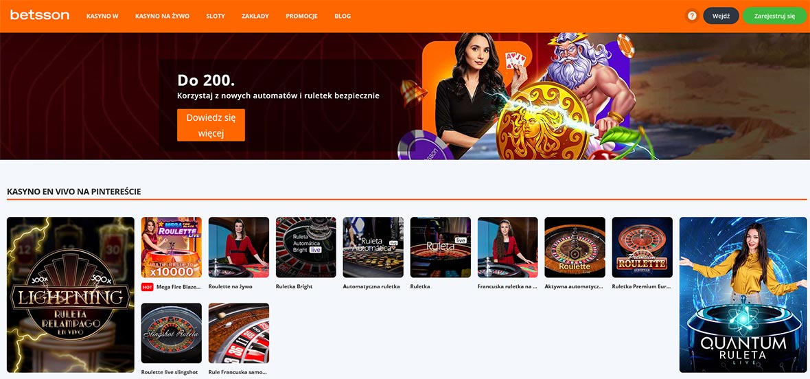 Betsson kasyno Gra na żywo. 
