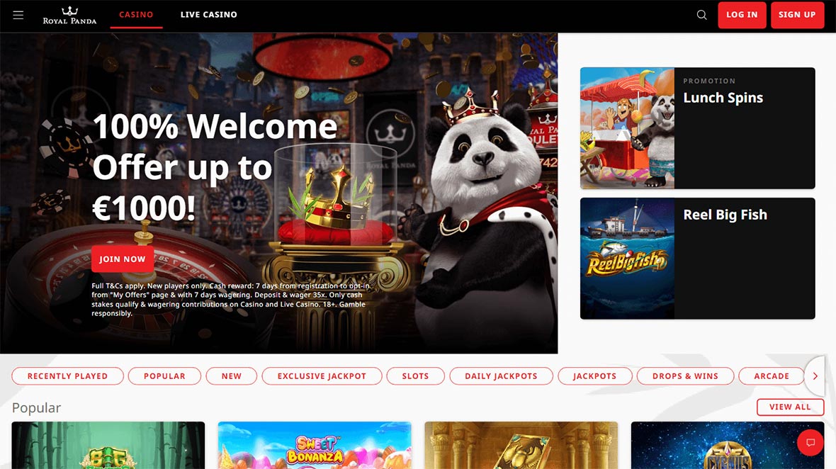Royal Panda kasyno. 